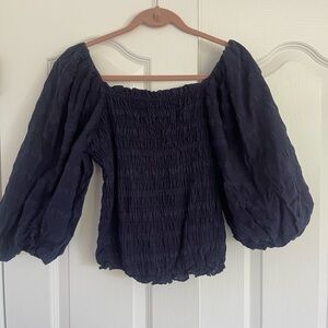 Anthropologie off the shoulder puff sleeve top XL
